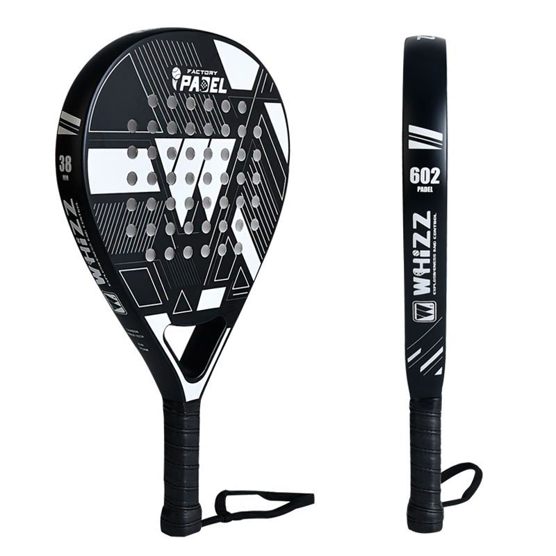 Whizz Padel Carbon Fibre Factory Padel Racket Bat - White-Black