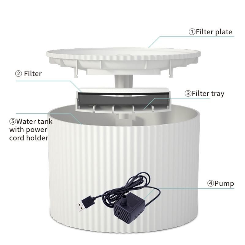 PAPIFEED Modern Automatic Silent Pet Water Fountain Dispenser 2L PF008