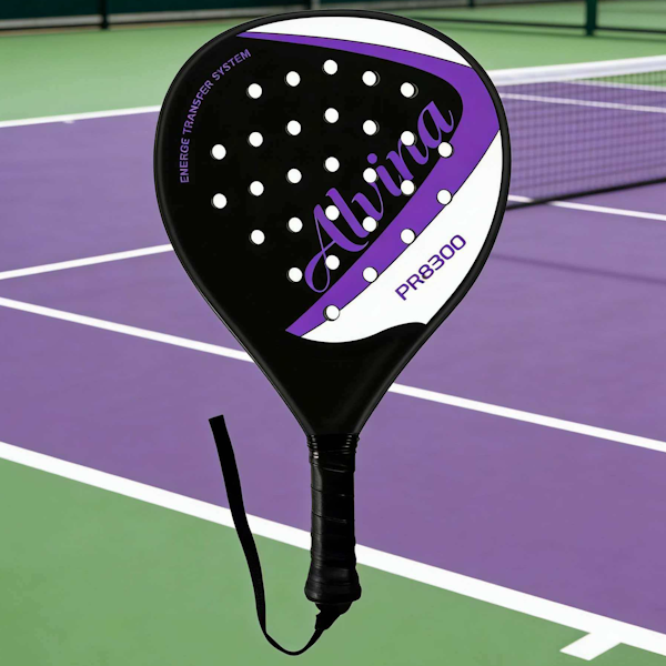 Alvina ABS Paddle Racket Lightweight Durable Training & Recreational Play - Pink, White