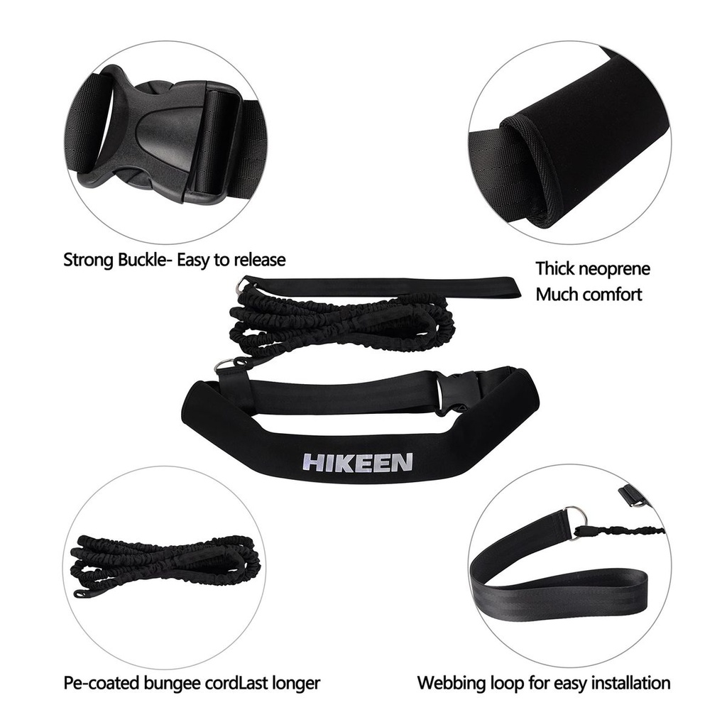 Hikeen Swim Training Belt Strap 4M Tether Strap for Stationary Swimming