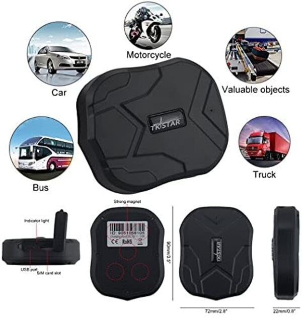 TKSTAR GPS Tracker - Waterproof Magnetic Vehicle Locator, Long Battery Life