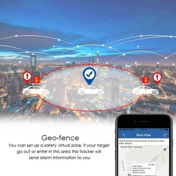 TKSTAR GPS Tracker - Waterproof Magnetic Vehicle Locator, Long Battery Life