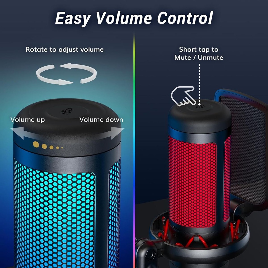 TONOR Gaming Mic, USB Microphone for PC Computer, Cardioid Condenser Mic