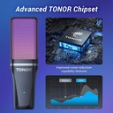 TONOR RGB Gaming USB Condenser Microphone Kit with Mute & Gain Control