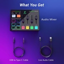 TONOR TX310 Gaming Audio Interface RGB Mixer with XLR & 6.5mm Input