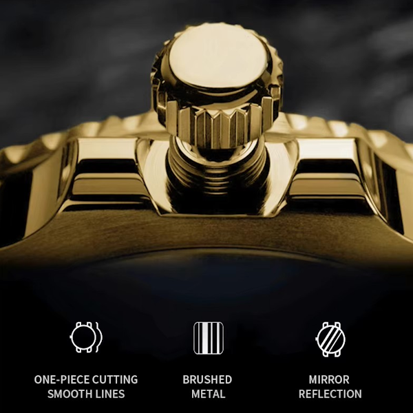 ZUNPAI Men's Luxury Waterproof Sports Stainless Steel Wristwatch - Black, Gold