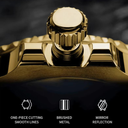 ZUNPAI Men's Luxury Waterproof Sports Stainless Steel Wristwatch - Black, Gold