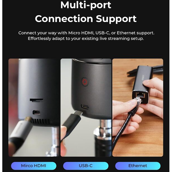 OBSBOT Tail Air NDI 4K AI Tracking Streaming Camera with Gesture Control