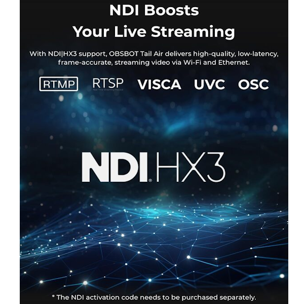 OBSBOT Tail Air NDI 4K AI Tracking Streaming Camera with Gesture Control