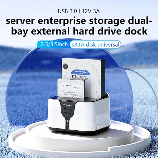 Blueendless USB 3.0 to Dual 2.5"/3.5" SATA HDD/SSD Docking Station 