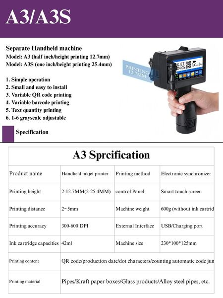 Emate Portable Handheld Inkjet Printer Mini Industrial Batch Code Printer