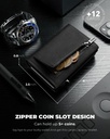 Dodensha (DDS) Pop-Up Aluminum RFID Trifold Leather Slim Wallet - Black