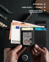 Dodensha (DDS) Pop-Up Aluminum RFID Trifold Leather Slim Wallet - Black