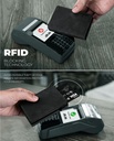 Dodensha (DDS) Pop-Up Aluminum RFID Trifold Leather Slim Wallet - Black