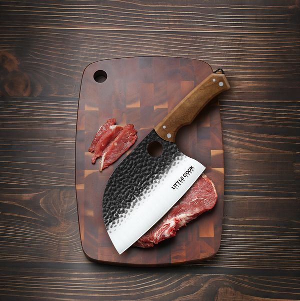 Little Cook 9-Piece Butcher Knife Set with Cleaver Sheaths and Bag