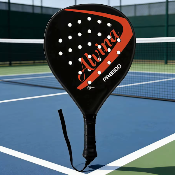 Alvina ABS Paddle Racket Lightweight Durable Training & Recreational Play - Black, Red