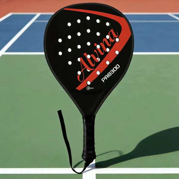 Alvina ABS Paddle Racket Lightweight Durable Training & Recreational Play - Black, Red