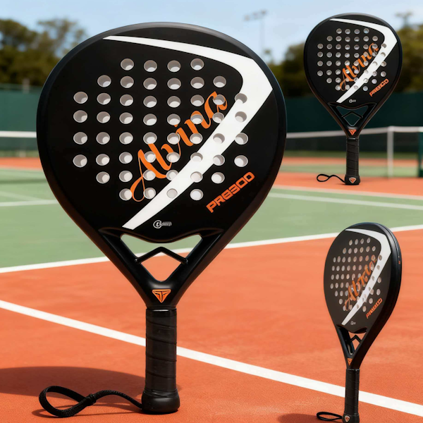 Alvina ABS Paddle Racket Lightweight Durable Training & Recreational Play - Black, White 