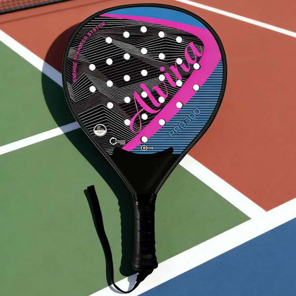 Alvina ABS Paddle Racket Lightweight Durable Training & Recreational Play - Black, Pink
