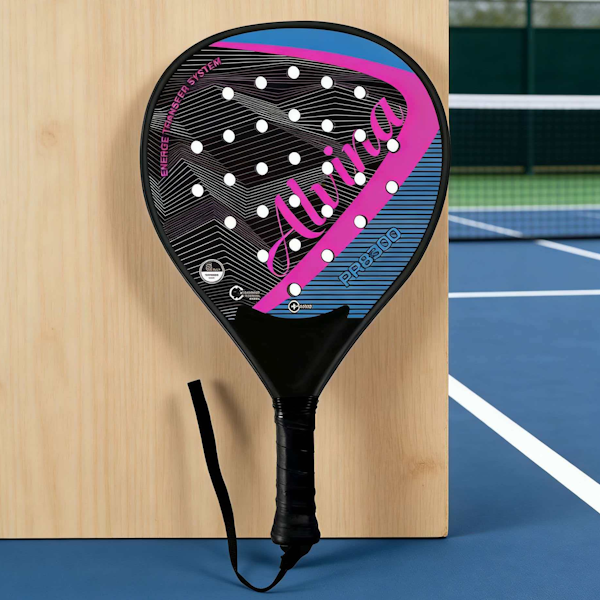 Alvina ABS Paddle Racket Lightweight Durable Training & Recreational Play - Black, Pink