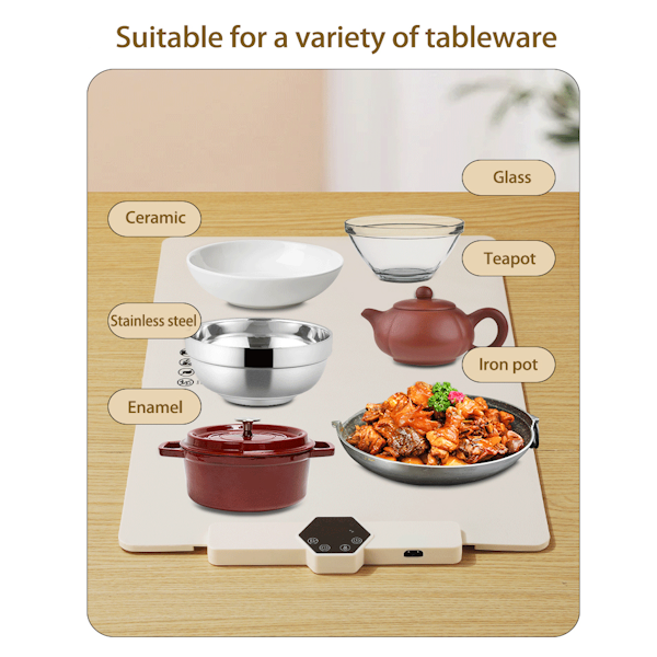 HardyBear Silicone Flexible Portable Electric Food Heating Pad