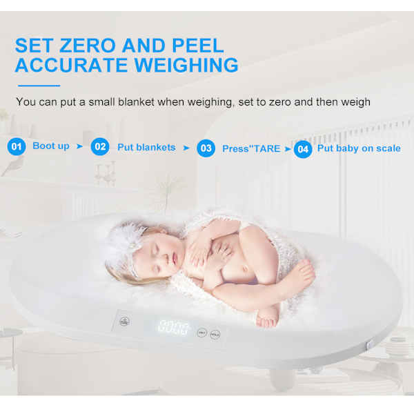 LANNX Digital Baby Scale with Measuring Tape Tare and Lock Function, 40kg Cap