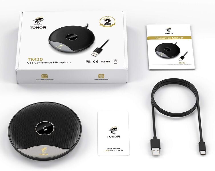 TONOR TM20 USB Conference Microphone with 360 Pickup & Mute Button