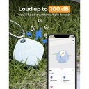 Atuvos Waterproof Smart GPS Tracker/ Locator Dog Smart Tag with App Control - White