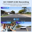 AZDOME M550 Max 3Channel Dash Cam 4K Front + 2.5K Rear + 1080P Cabin Camera