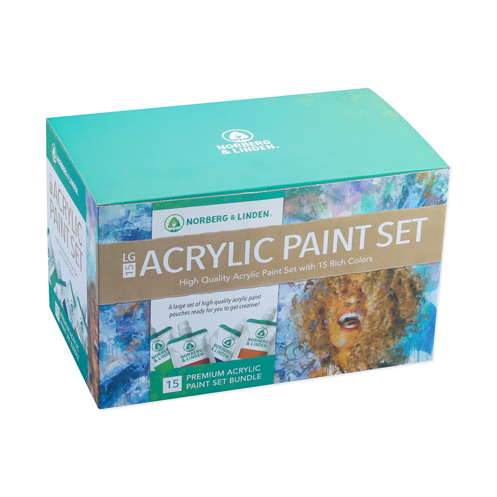 Norberg & Linden Premium Acrylic Paint Set 15 Large Tubes 120ml Each