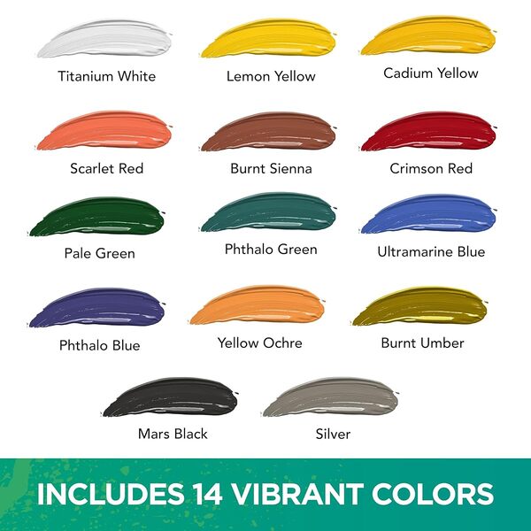 Norberg & Linden Premium Acrylic Paint Set 15 Large Tubes 120ml Each