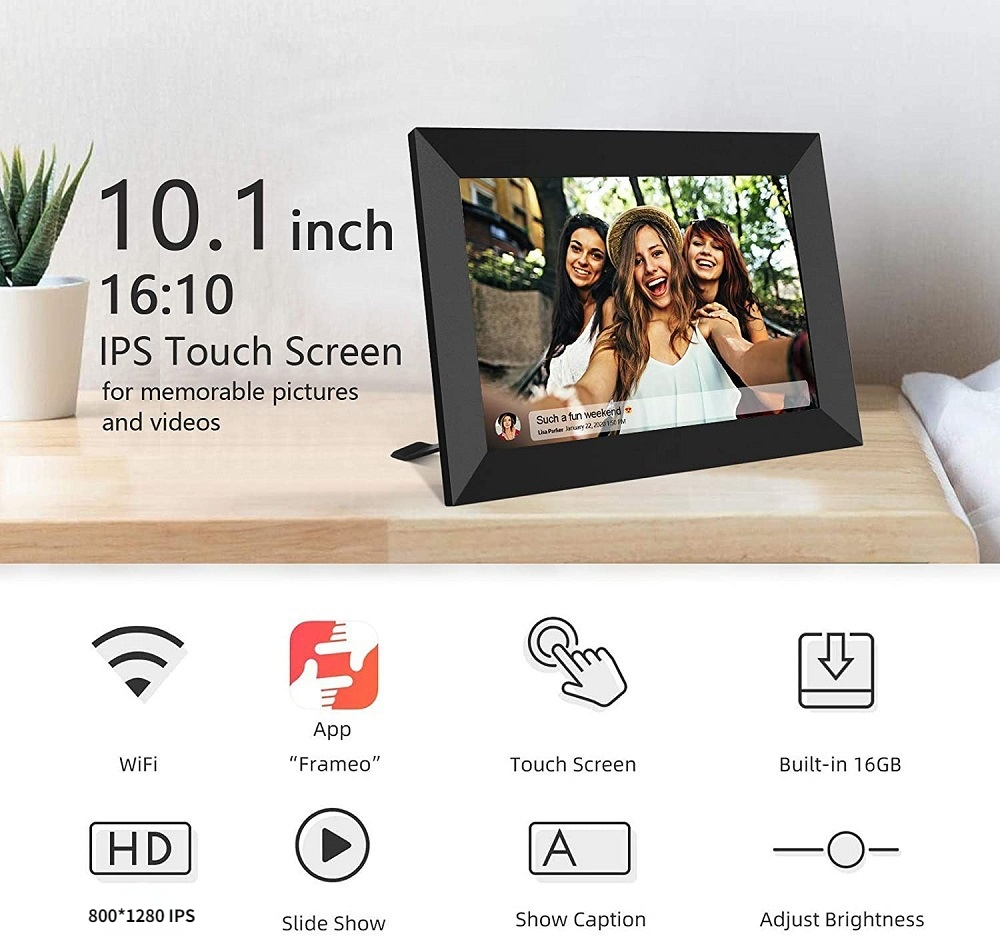 Frameo Smart WiFi Digital Photo Frame 10.1 "Screen 16GB