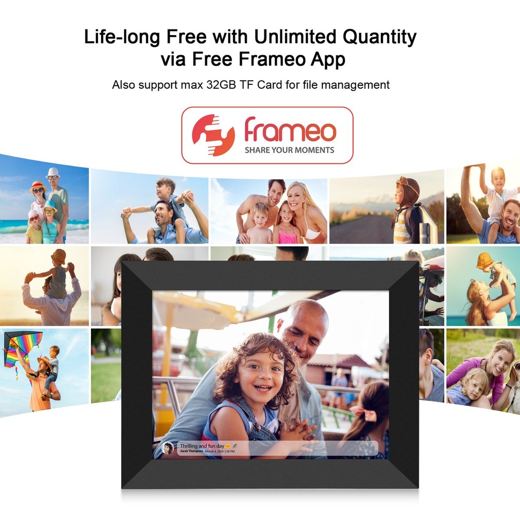 Frameo Smart WiFi Digital Photo Frame 10.1 "Screen 16GB
