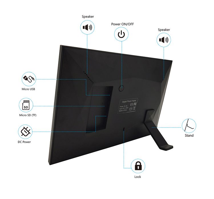 Frameo Smart WiFi Digital Photo Frame 10.1 "Screen 16GB