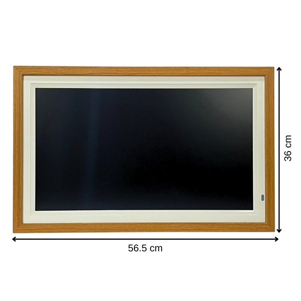 21.5 Inch WiFi Digital Photo Frame with Wood Finish, Android, 32GB Storage
