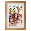 21.5 Inch WiFi Digital Photo Frame with Wood Finish, Android, 32GB Storage