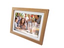 21.5 Inch WiFi Digital Photo Frame with Wood Finish, Android, 32GB Storage