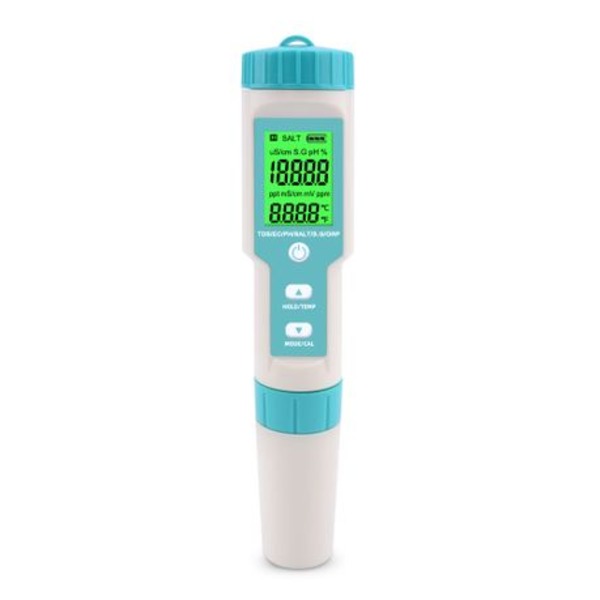 WATER TESTER 7IN1 LIGHT BLUE PHTDSECSALTS.GORPTEMP