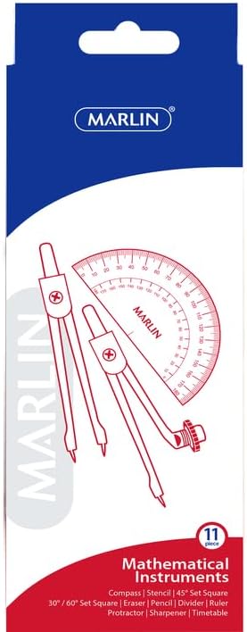 XX Marlin 11 Piece Maths Set in Metal Container
