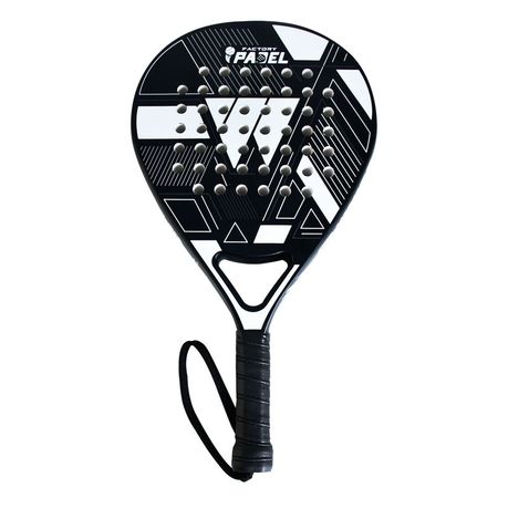 Whizz Padel Carbon Fibre Factory Padel Racket Bat - White-Black