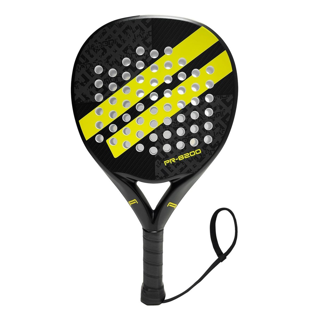 Ianoni Padel Racket -Carbon Fiber Surface With Eva Memory Flex Foam Racquet - Black Yellow