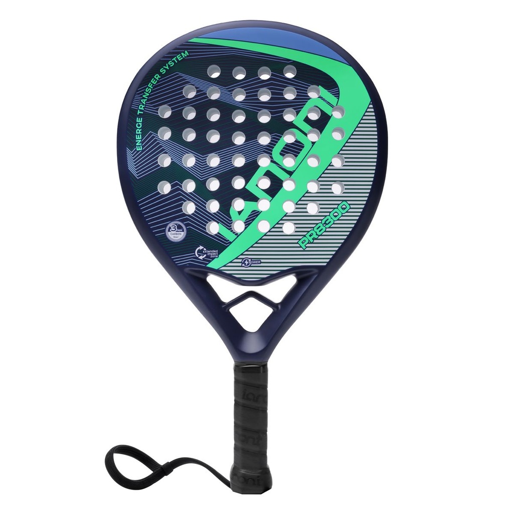 Ianoni Padel Racket -Carbon Fiber Surface With Eva Memory Flex Foam Racquet - Dark Blue
