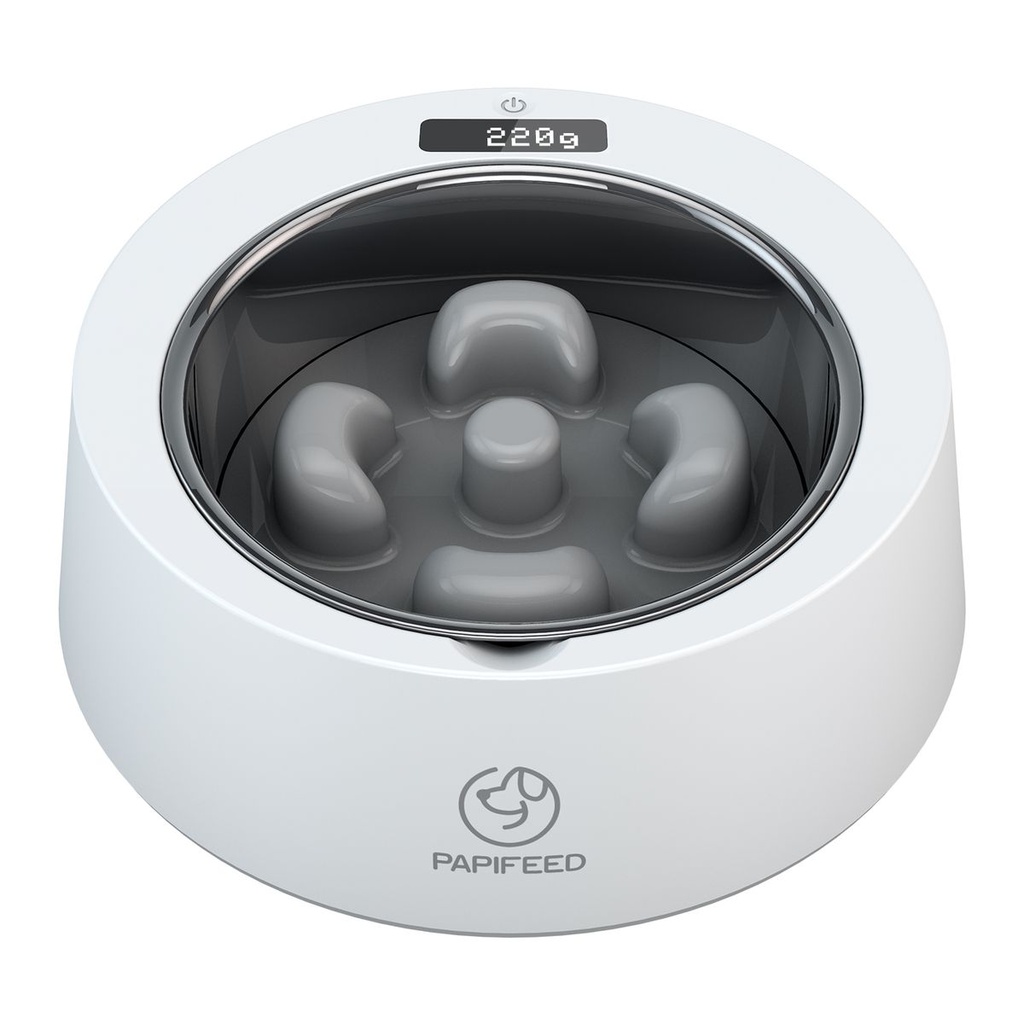 PAPIFEED Smart Stainless Steel Slow Feeding Bowl With Weight Display 500g