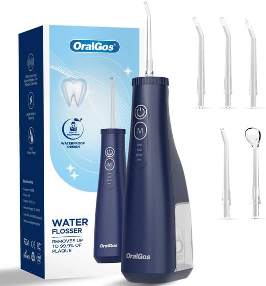 OralGos Cordless Water Flosser 11 Modes, 300ML Portable Dental Irrigator