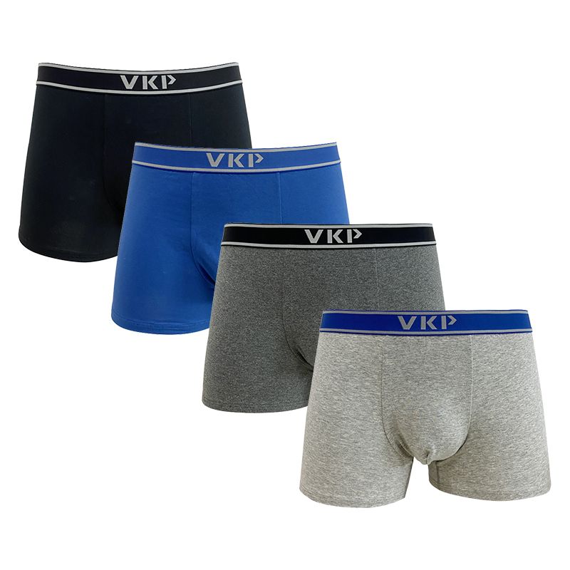 VKP Underwear Boxers Cotton Briefs For Men 4 Pack - Extra Large