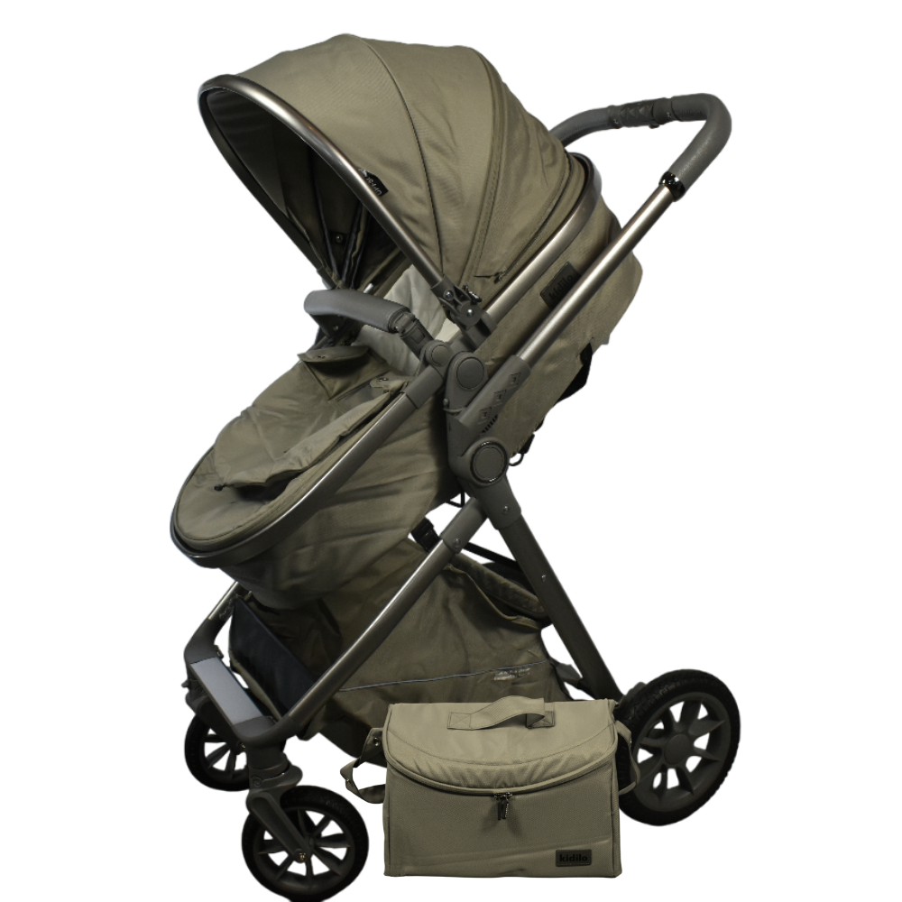 XX Kidilo Baby Stoller V8 Khaki