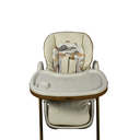 Kidilo Convertible Baby Feeding Chair - Soft Cushion & Removable Meal Tray - Khaki