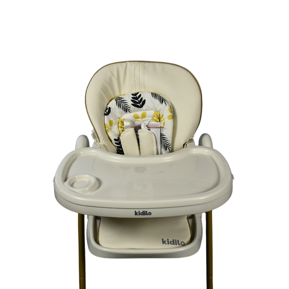 XX Kidilo Baby Dinner Chair KD003 White + White Tray leaf