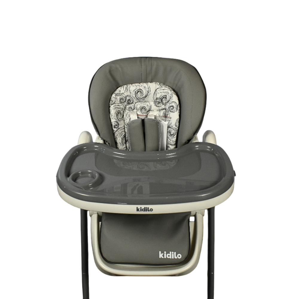 XX Kidilo Baby Dinner Chair KD003 Grey + Top of tray Grey 