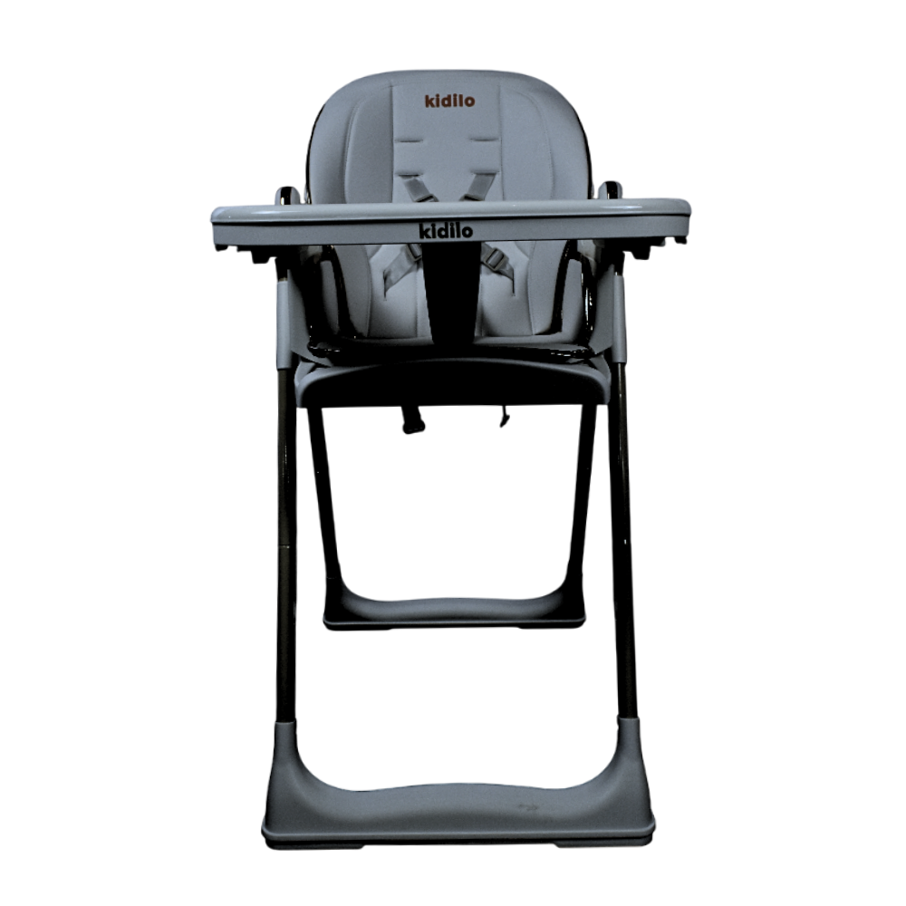 Kidilo Convertible Baby High Chair with Padded Seat, Adjustable Height - Grey